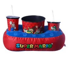 Kit Almofada Balde Pipoca 2 Copos Super Mario Bros Geek Nerd Foto  mini 1