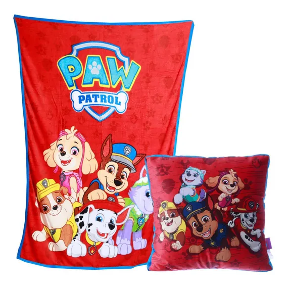 Kit Almofada Com Manta Patrulha Canina Personagens Presente Foto 1