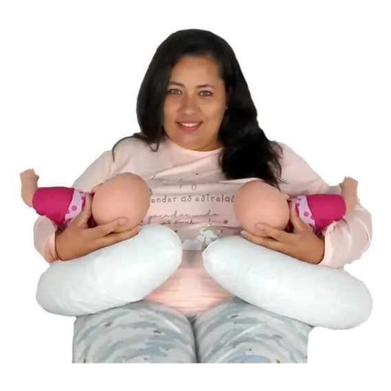 Kit Almofada De Amamentação Gêmeos Extra Grande + Capa Extra Foto 1