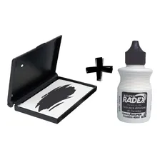 Kit Almofada Para Carimbos N 04 Grande + Tinta 40ml Preto Foto mini 1