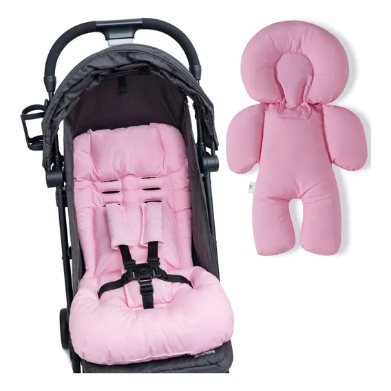 Kit Almofada Para Carrinho E Bebê Conforto - Rosa Foto 1