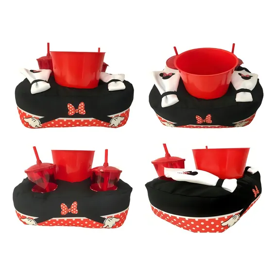 Kit Almofada Porta Pipoca Copos Guardanapos Minnie Duplo Foto 1