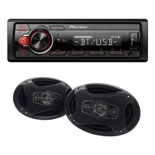 Kit Alto Falante 6x9 + Radio Pioneer Mvh-s215bt Bluetooth Foto mini 1
