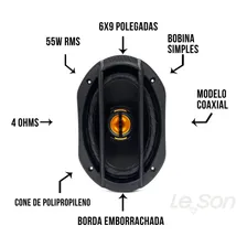 Kit Alto Falantes Portas + TampĂŁo 6x9 Quadriaxial 220w Rms Foto mini 2