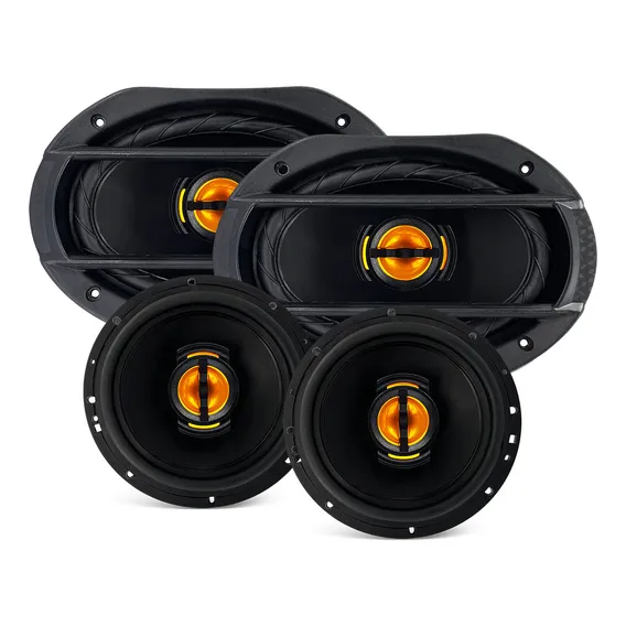 Kit Alto Falantes Portas + TampĂŁo 6x9 Quadriaxial 220w Rms Foto 1