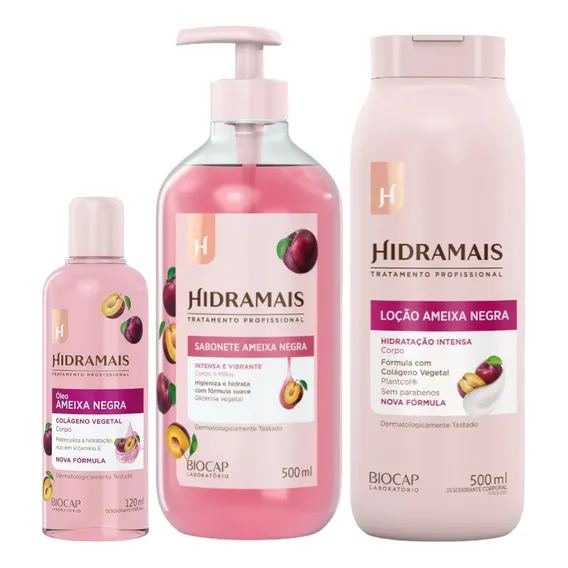 Kit Ameixa Negra 1 Sabonete 500ml 1 Loção 500ml 1 Óleo 120ml Foto 1