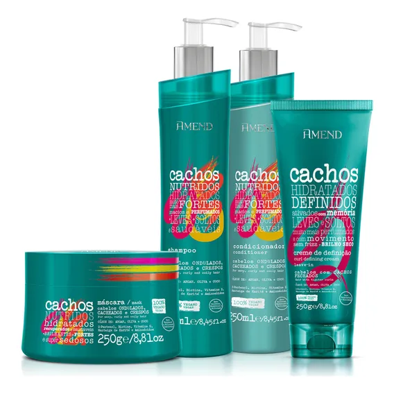 Kit Amend Cachos Fechados 4 Produtos Sh Cond Másc Leave-in Foto 1