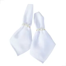 Kit Anel Para Guardanapos Pérola Duplo4cm X 3cmargoladourada Cor Dourado Foto mini 3