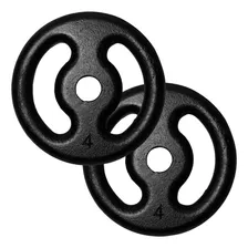 Kit Anilhas De Ferro Fundido Pintada ( 4x 4kg) P/barras Cor Preto Foto mini  3