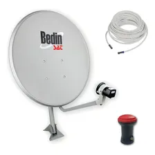 Kit Antena Parabólica Banda Ku 60cm C/ Lnbf Simples E Cabo Foto  mini 1