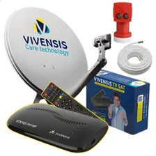 Kit Antena Parab贸lica Vivensis + Receptor Vx10 + Lnb Duplo Foto mini 1