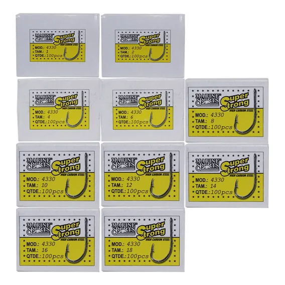 Kit Anzol Marine Sports Super Strong 4330 - 1 Ao 18 - 1000un Foto 1