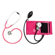 Kit Aparelho de Pressão Esfigmomanômetro y Esteto Simples Duosson P.A. MED Cor Rosa Foto mini 1