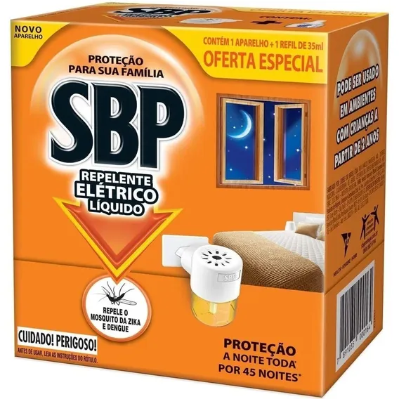 Kit Aparelho Elétrico + Refil Repelente Líquido Sbp 35ml 127/220V Foto 1