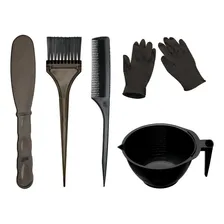 Kit Aplicador De QuĂmica Tigela Pincel Espátula Pente, Luvas Foto mini 1
