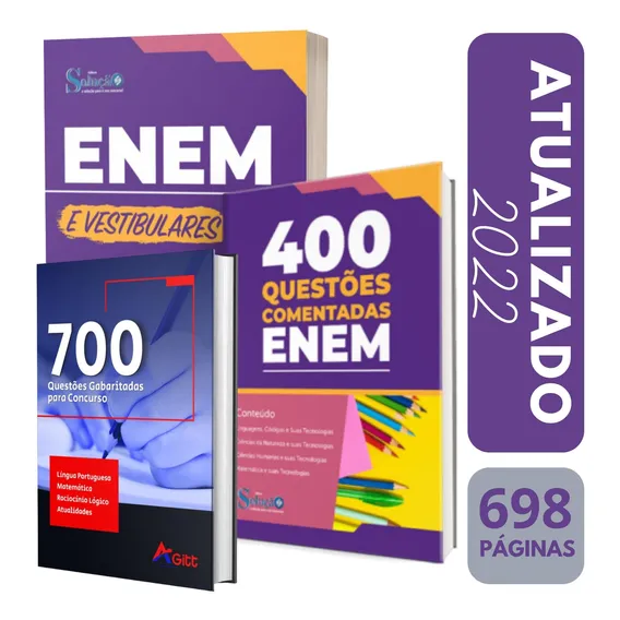 Kit Apostila + QuestÔes Enem Médio Atualizada + 700 QuestÔes Foto 1