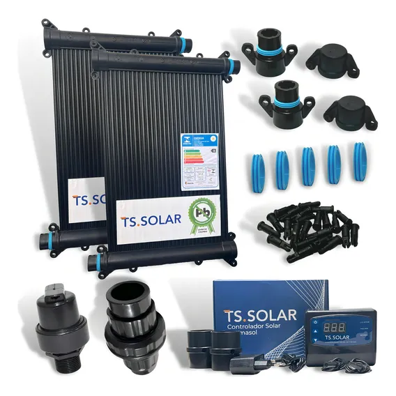 Kit Aquecedor Solar Piscina 17 Placas 3m + Kit Completo Foto 1