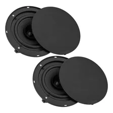 Kit Arandela Som Embutir Gesso Teto Caixa Par Alto Falante 6 Polegadas Taramps Ambiente Lojas Residencial Comercial Home Theatear Redonda Preta 80w Rms 8 Ohms Borderless Tela Protetora Foto  mini 1