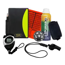 Kit Árbitro Futebol Cartão Apito Moeda Cronometro + Espuma Foto mini 1