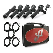 Kit Arcano Bateria 5 Mics Cabos Clamps Maleta Renius-7d-kit Cor Preto/prata Foto  mini 1