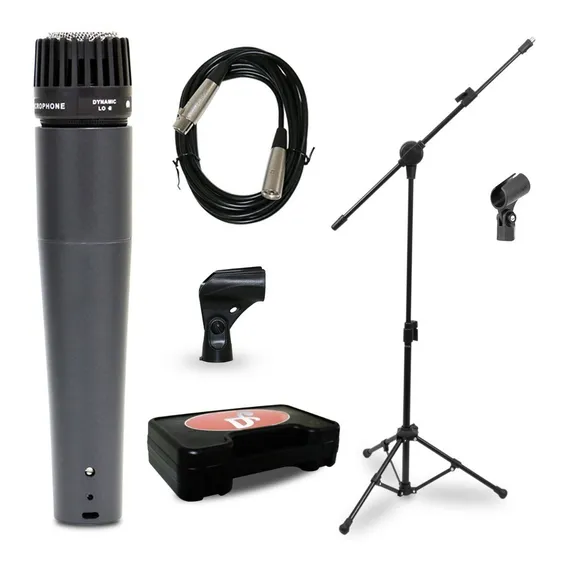 Kit Arcano Microfone Renius-7 Xlr-xlr + 1 Pedestal Pmv P Mic Cor Cinza-escuro Foto 1