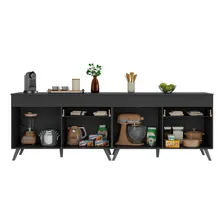 Kit Armário Cozinha Gabinete Pia Veneza Multimóveis Mp2159 Cor Preto Foto mini 2