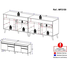 Kit Armário Cozinha Gabinete Pia Veneza Multimóveis Mp2159 Cor Preto Foto mini 4