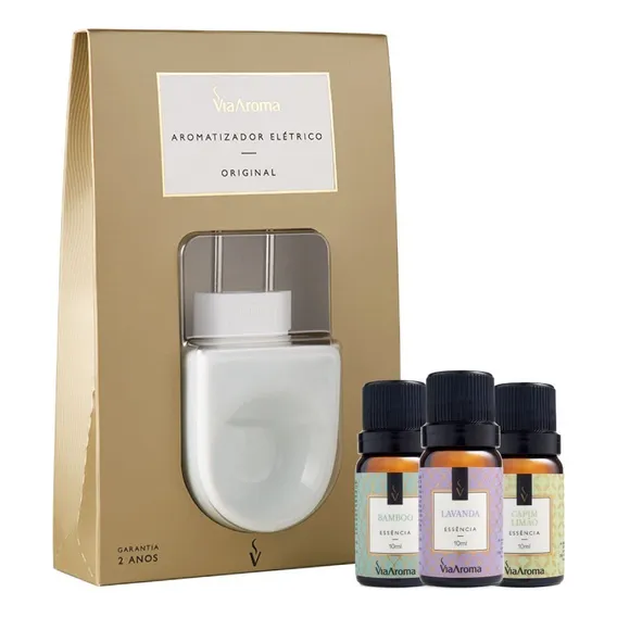 Kit Aromatizador Elétrico Via Aroma + 3 Essências Foto 1