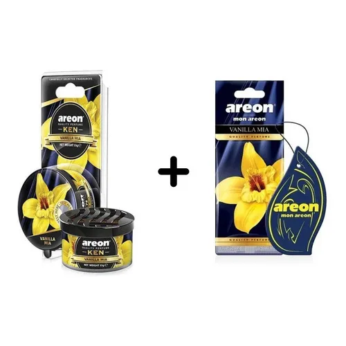 Kit Aromatizante Areon Ken Vanilla Mia Baunilha + Folha Foto 1