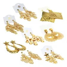 Kit Atacado 20 Brincos Metal Dourado Feminino Grande Foto mini  2