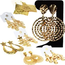 Kit Atacado 20 Brincos Metal Dourado Feminino Grande Foto  mini 1