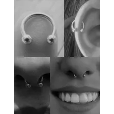 Kit Atacado 36 Piercing Ferradura Septo Helix Aço Cirúrgico Cor 6mm Prata Foto mini  2