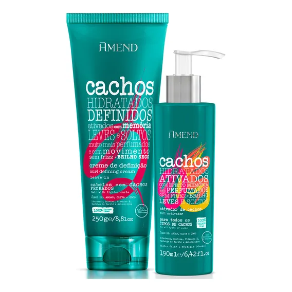 Kit Ativador De Cachos + Leave-in Cachos Fechados Amend 250g Foto 1