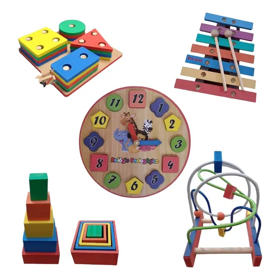 Kit Atividades 05 Brinquedos Pedag贸gicos - Primeira Inf芒ncia Foto 1