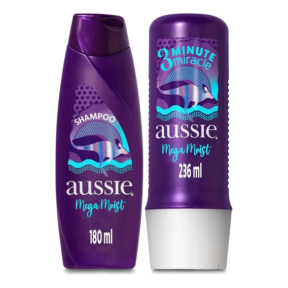 Kit Aussie Mega Moist Shampoo + 3 Minutos Milagrosos Foto 1