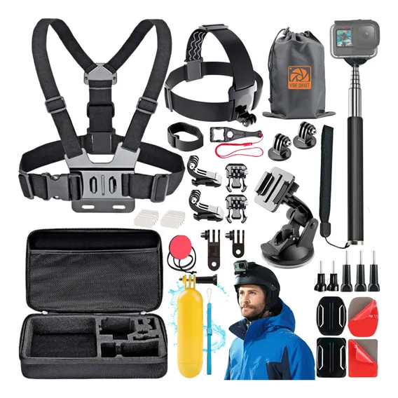 Kit Aventura Gopro Hero 13 Black Cabeça Peito Bastão Capacet Foto 1