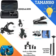 Kit Aventura P Gopro Hero 6 7 Complet Mosquetão Bastão 3 Way Foto mini 3