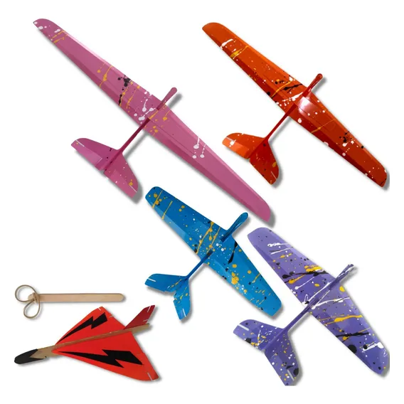Kit Avião Brinquedo Planador Voo Livre 5 Modelos Diferentes Foto 1