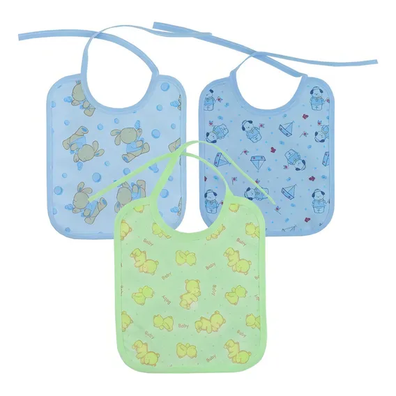 Kit Babador Infantil De Pano Estampadas 3 Peças Parapipi Foto 1