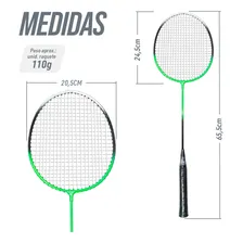 Kit Badminton Portátil Raquetes Petecas Base E Rede Loire Foto mini 3
