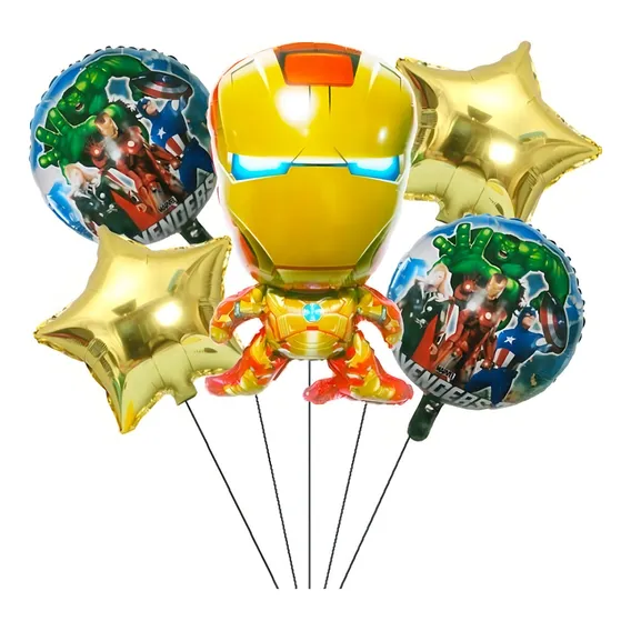 Kit Balão Bexiga Metalizado Homem De Ferro Vingadores Foto 1