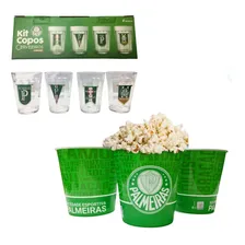Kit Balde Pipoca Verde 2,5l + 4un Copo Americano Cerveja Foto  mini 1