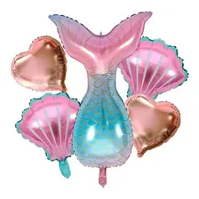 Kit Balão Sereia Cauda Concha Fundo Do Mar 5 Peças Foto mini 1