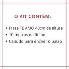 Kit Balão Te Amo Metalizado Letra Vermelho 40cm Dia Namorado Foto mini 2