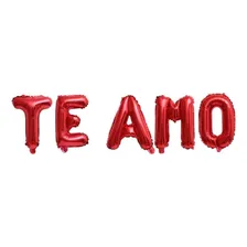 Kit Balão Te Amo Metalizado Letra Vermelho 40cm Dia Namorado Foto mini 1
