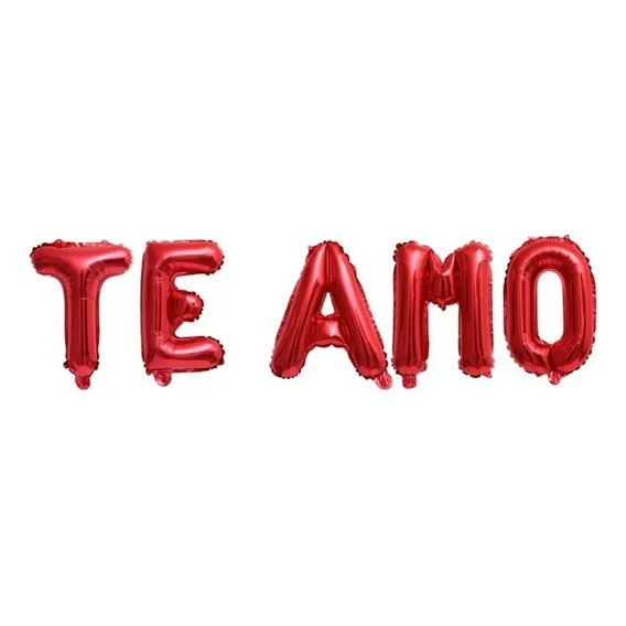 Kit Balão Te Amo Metalizado Letra Vermelho 40cm Dia Namorado Foto 1
