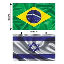 Kit Bandeira De Israel + Bandeira Do Brasil (1,5m X 0,90cm) Foto mini 2