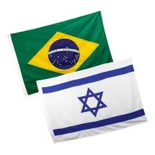 Kit Bandeiras Brasil E Israel 1,60x1,13 Bordada Foto mini 1