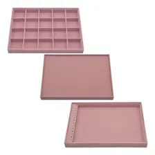 Kit Bandeja Quadriculada + Correntes + Anel - Para Jóias Cor Rosê Foto  mini 1