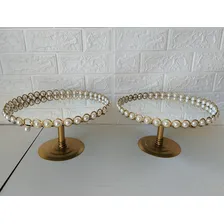 Kit Bandejas 8 Peças + Espelho ( Imediato) Cor Dourado Com Perolas Foto mini 4